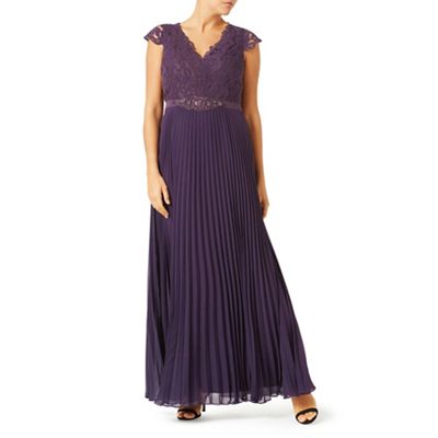 Jacques Vert Pleated Embellished Maxi Dress